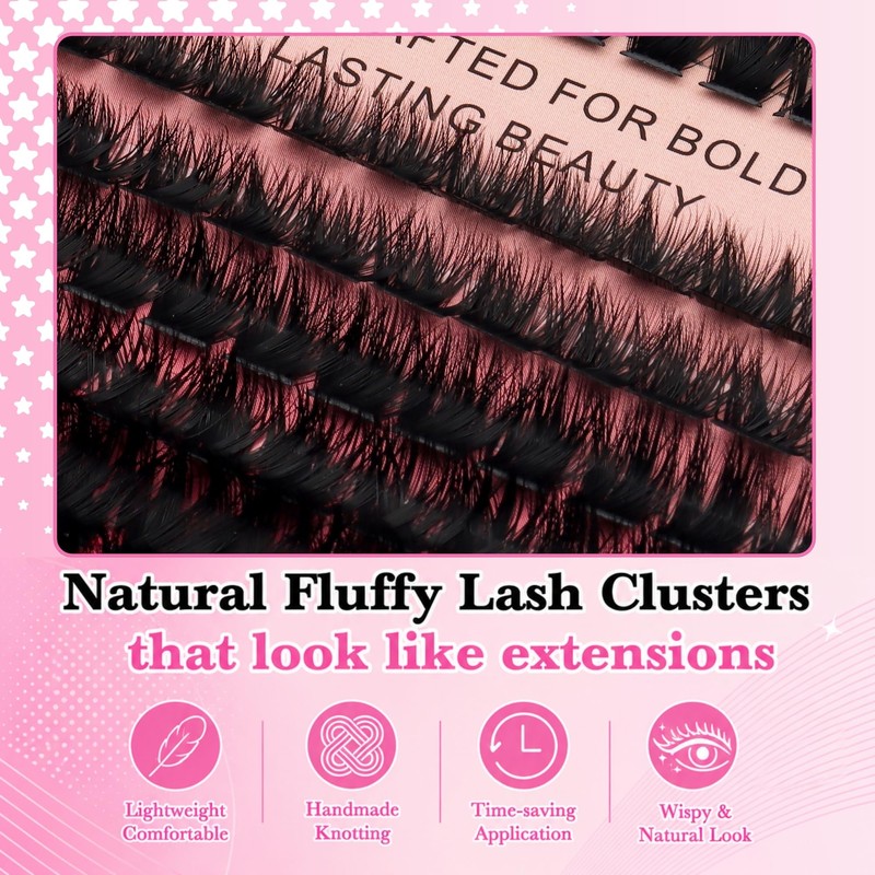 680PCS Fairy Lash Clusters Kit with Spikes Fluffy Volume T50