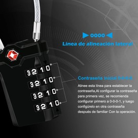 Diyife Cerraduras de Equipaje de 4 Dígitos TSA, [Nueva versión] 2 PCS Candados de Combinación de Cerradura de Viaje, Candado de Cable Flexible de 14 cm para Maleta de Viaje, Negro y Plata