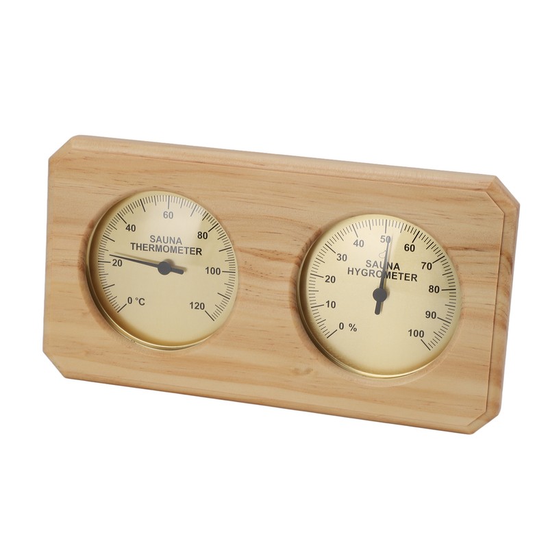Wooden Sauna Thermometer Hygrometer 2 in 1 Humidity Temperature Measurement