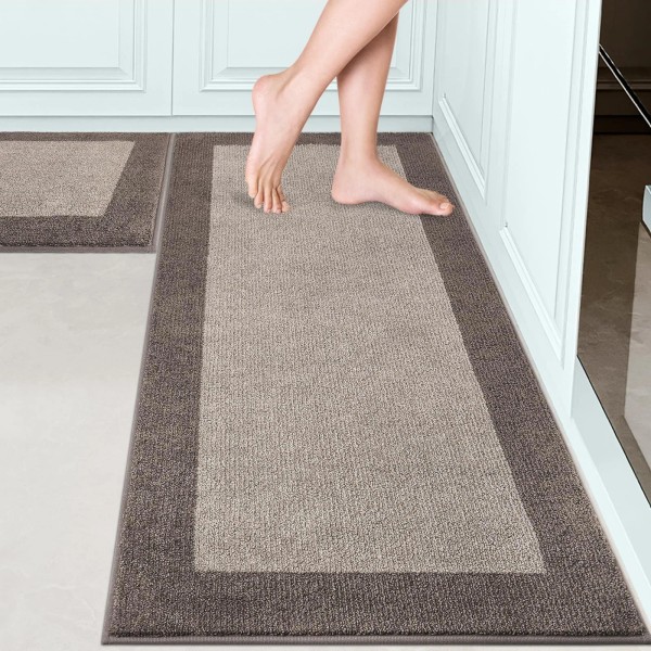 Domustex Machine Washable Kitchen Rugs Set of 2, (24" x