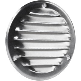 Vent Systems 4" Inch Aluminum Soffit Vent Cover - Pack of 2 - Round Air Vent Louver - Grill Cover - Built-in Insect Screen - HVAC Vents for Bathroom, Home Office, Kitchen