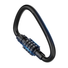 Combination Locks, 4-Digit Heavy Duty Carabiner Clips, D-Shaped Code Combo Lock for Looped Bike Security Cable Lock, Helmet Lock, Outdoor Lock, Bike Lock, Fence Lock, Travel Case Lock (1, Black)