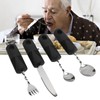 4Pcs Weighted Utensils,180°Bendable Adaptive Utensils for Hand Tremors Parkinsons Patients