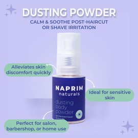 NAPRIM Naturals - Dusting Powder - Soothing Universal Dusting Powder - Plant-Based & Talc-Free - Calms Skin Post-Haircut & After Shaving - for Salon, Barber, or Home - Dusting Powder (20g)