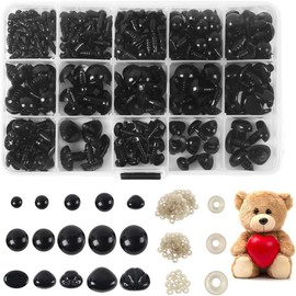 CARPEDIEM Plush Doll Eyes, Nose Parts, Panda Doll, Animal Doll, Eyes and Nose, Craft Parts, Handmade, DIY Sewing Parts, Material, Black Eyes, Nose Parts, 566 Pieces
