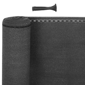 Woltu fence panel, tennis court fence panel, 2 x 10 m, made from 180 g/m² HDPE, privacy screen, privacy shade, mesh fabric for wind, dust and sun protection, with cable ties, anthracite