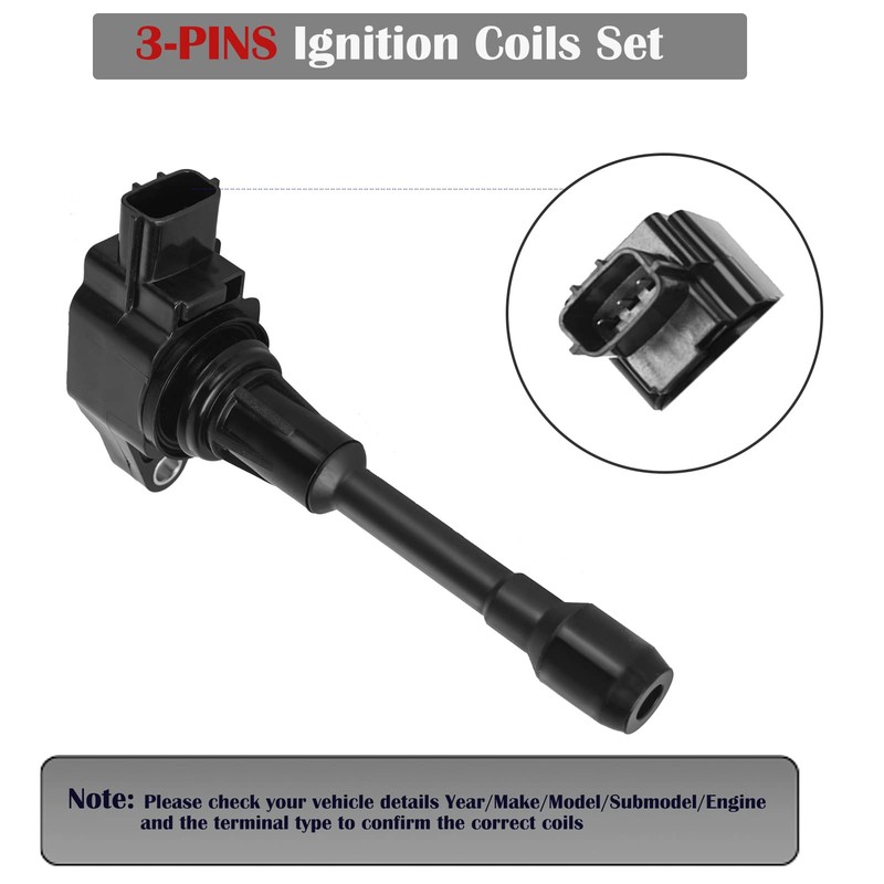 Set of 4 Ignition Coil Pack and Spark Plugs Fits