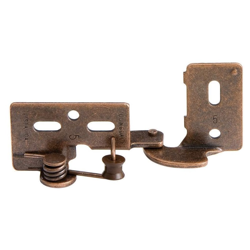 Snap Closing Semi-Concealed Hinges - Nickel (pair) - 1/4 overlay