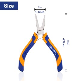 WISEPRO 5 Inch Mini Flat Nose Pliers, Smooth Jaw Pliers, for Jewelry/Craft Making, Repairing