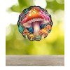 Versatility Mushroom Motif Wind Spinner 10" Metal Round Outdoor Indoor