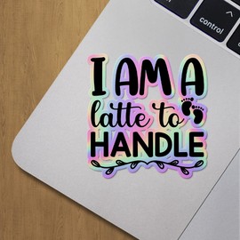 Holographic Decal Stickers of Latte to Handle Premium Waterproof Vinyl Decal Stickers for Laptop Phone Accessory Helmet Car Window Mug Tuber Cup Door Wall Decoration ANDVER3g8576aHO