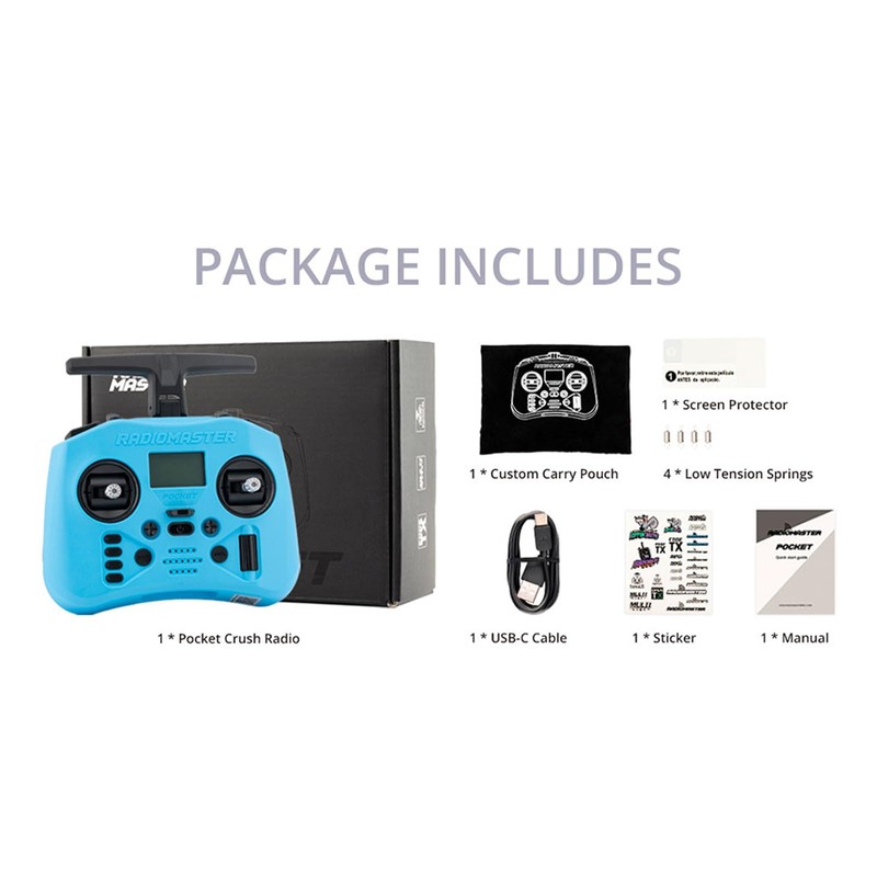 Radiomaster Pocket Crush Radio Controller ERLS (White)