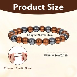 Copper Bracelet for Women Men 8MM Pure Copper Jewelry Stretch Bead Bracelet Parents Anniversary Birthday Ideal Gift