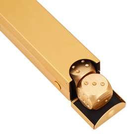 plplaaoo 5 Pieces Aluminium Alloy Precision Dice Made of Aluminium Alloy Solid Metal Dice Set Table Game Dice Poker Game with Storage Box (Gold Rec Box), Precision Dice Games