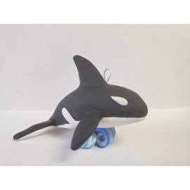 Celtic Forest Clay ORCA Christmas Ornament HAND MADE Polymer Clay KILLER WHALE