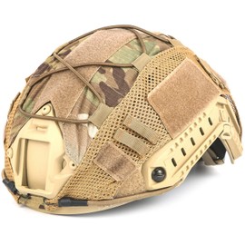 (Amazon.co.jp Exclusive) EnergyPower Replica Fast Helmet (Camo Helmet Cover) PJ Lightweight High Grade Model with NVG Shroud & Side Rails, Dial Liner, Shockproof EPP Pad, 4-Point Chin Strap, Tactical Replica, Airsoft Game, Equipment, Costume, Cosplay, Military Goods (Desert Yellow)
