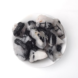 Erliway 1.25-2" Large Black Tourmaline Raw Crystals, Natural Rough Tourmaline Crystal, Healing Crystals Stones for Tumbling, Cabbing, Fountain Rocks, Decoration, Polishing Wire Wrapping Wicca & Reiki