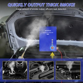 MR CARTOOL T80 Automotive Smoke Machine Leak Detector, EVAP Vacuum Smoke Tester Machine with Liquid Level Gauge, Built-in Air Pump Smoke Detector for All DC 12V Vehicles