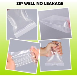 JeeJaan® 100 Pcs of Grip Seal Bags GL-6 4" x 5.5" | Heavy Duty Cellophane Bags | Resealable Clear Plastic Food Storage Bags & Freezer Bags for Kitchen, Jewelry, DIY, Office Stationery Storage