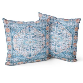 Snylcce Boho Throw Pillow Covers Set of 2 -Aquablue Antique & Vintage Design, Double-Sided Pattern 45x45 cm Soft Cushion Covers for Garden Couch, Sofa, Bed - Decorative 45x45 CM Pillowcases