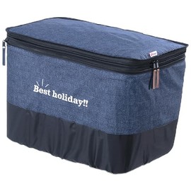 Kawadomi Seisakusho Bicycle 2-Tier Front Basket Cover Denim Pattern (Wide Type) KW-557NV Navy