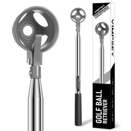 VIMPSEY 9Ft/12Ft/16.3Ft/20Ft Golf Ball Retriever for Water Telescopic, Stainless Steel Ball Retriever Tool Golf Ball Grabber (9Ft)