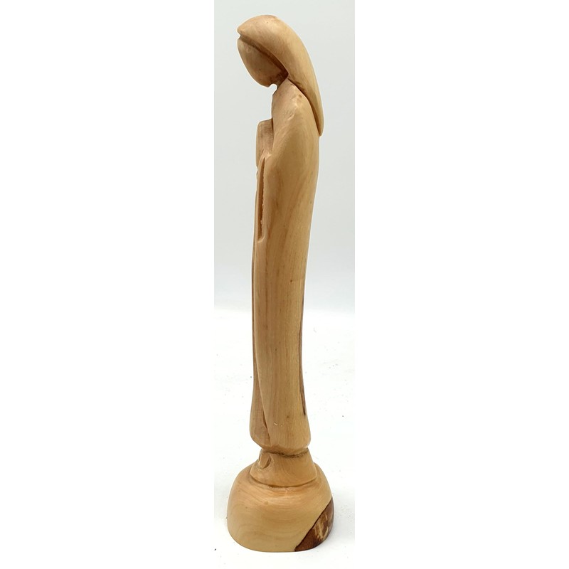 Zuluf Virgin Mary Praying Statue 8.6" - Hand Carved Olive