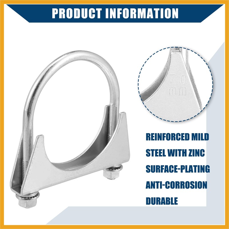Partuto Round U Bolt Muffler Exhaust Clamps for Car /