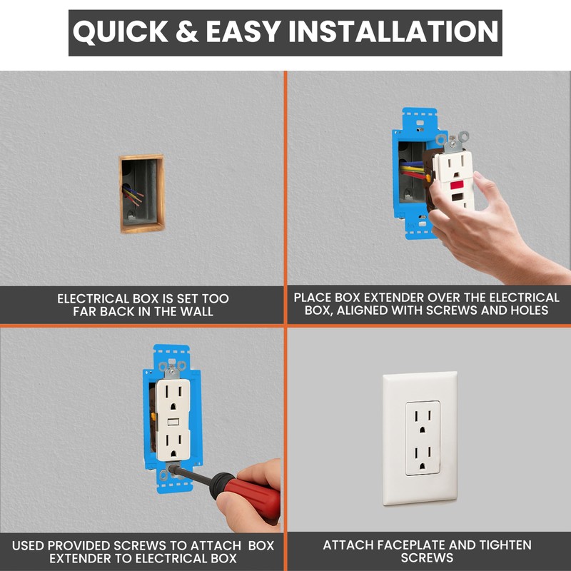 BWP 5 Pack Electrical Outlet Box Extender 1 Gang -