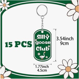 Pop Resin 15 Pack Silly Goose Keychains Cute Funny Keychain - Silly Gag Keychain Novelty Key Chain Silly Goose Club Backpack Sarcastic Sayings Accessories for Men Women Backpack,Best Friends