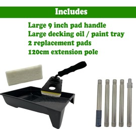 Paint Pad Kit for Walls and Ceilings - Paint Pad Set with Replacement Pad, Extension Poles, and Tray for Efficient Painting