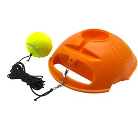 Jaegvida Tennis Ball Single Tennis Trainer Tennis Training Tools Portable Solo Tennis Baseboard with 2 String Balls Tennis rebounds for Beginner (Orange)
