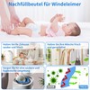 12 Stück Windeleimer Nachfüllkassetten,Windeleimer Nachfüllbeutel, Geruchsdichte Eingedickte, Hervorragende Abdichtung und