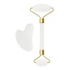 Set Rodillo Jade Y Piedra Gua Sha Jade Masajeadora Rostro