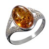 Sterling Silver and Baltic Honey Amber Ring Salma Size: 8.5