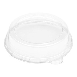 LIDS ONLY: Pulp Tek Clear Plastic Dome Lids, 100 Disposable Lids For Salad Bowls - Bowls Sold Separately, Built-In Tab, Clear Plastic Dome Lids, Fits 12 Ounce Bagasse Bowls - Restaurantware