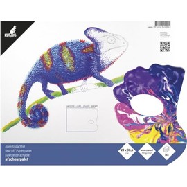Kangaro Tear-Off Palette 23 x 30 cm 36 Sheets 50 g Paper Glued on 3 Sides with Thumb Hole White