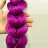Purple Hair Extensions Pre-Braids Braiding Hair for Cosplay Halloween Stage