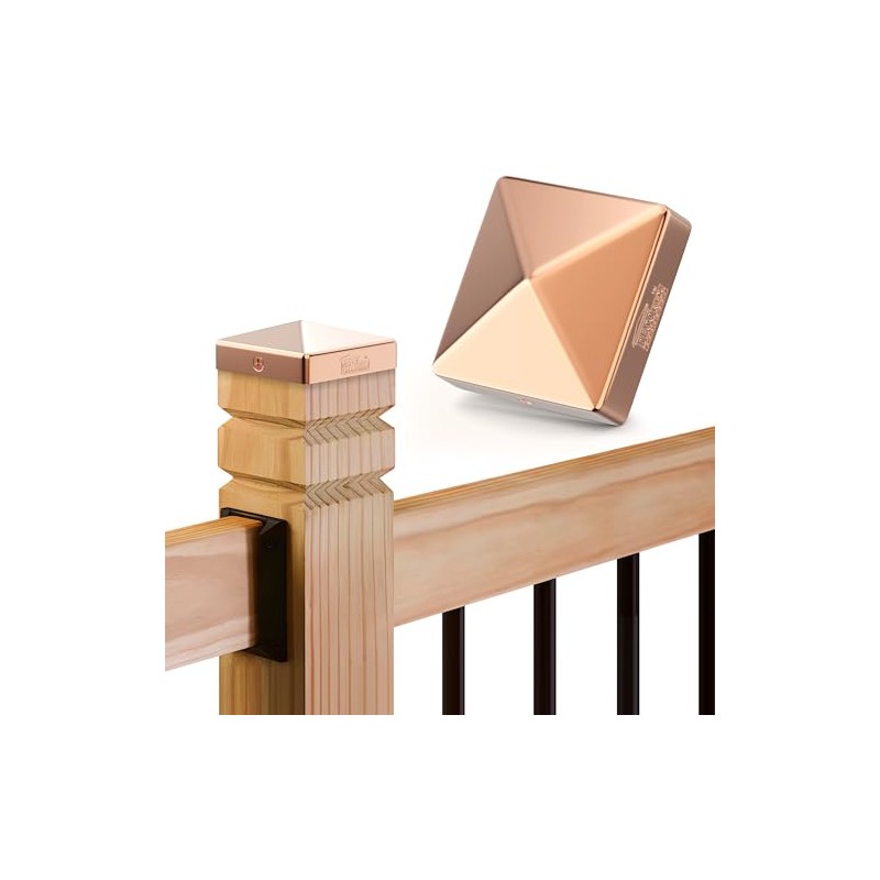 Solid Copper Pyramid Post Cap for 4x4 Wood Posts (3.5"