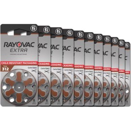 Rayovac Size 312 Extra Advanced Mercury Free Hearing Aid Batteries (56 Batteries)
