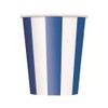 Unique Party 38016 - 12oz Royal Blue Striped Paper Cups,