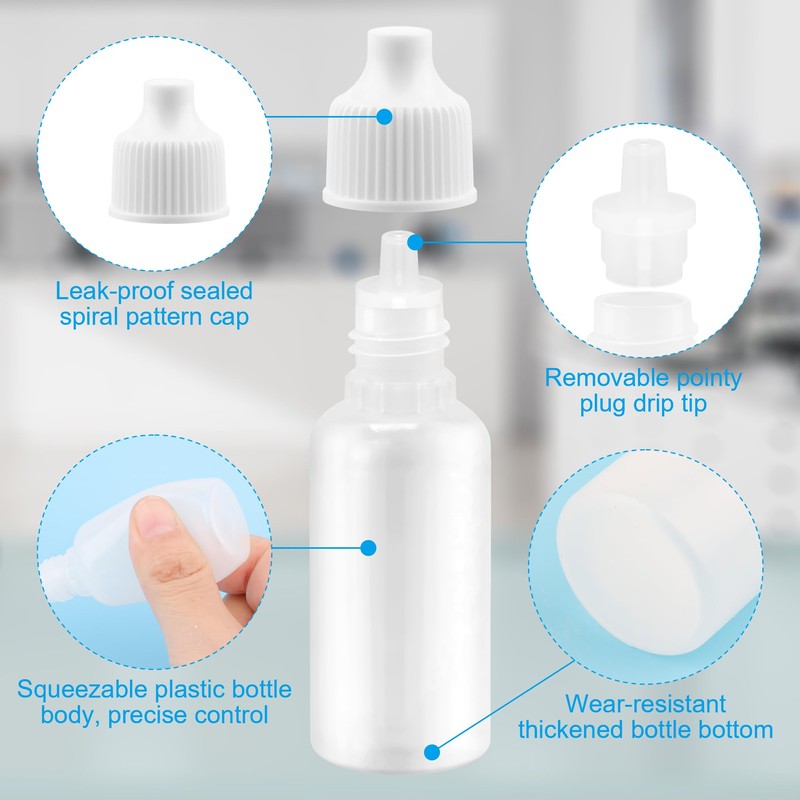 15ML Plastic Dropper Bottle, Eye Dropper Bottle, Empty Plastic Squeezable
