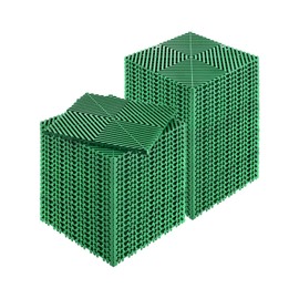 VEVOR Interlocking Drainage Mat, 50 Pcs Modular Interlocking Cushion, 12” x 12” Splicing Drainage Mats, Non-Slip Green PP Drainage Floor Tile and Shower Mat, for Garage, Garden, Kitchen & Outdoor