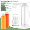 Tanlade 200 Pack Plastic Juice Bottles with Caps Clear Reusable
