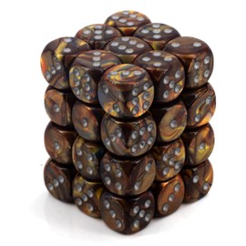 Chessex Lustrous 27893 Dice Set Gold/Silver, 36 6-Sided Dice (12 mm)