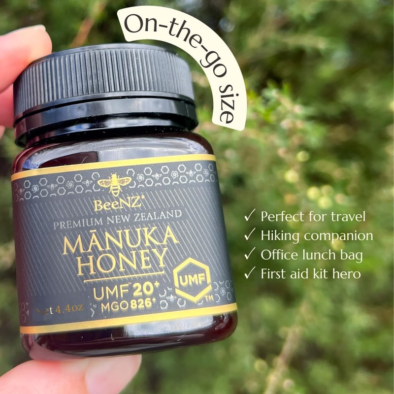 BeeNZ Premium Manuka Honey, Certified UMF20+ MGO 829+ (4.4oz/125g)