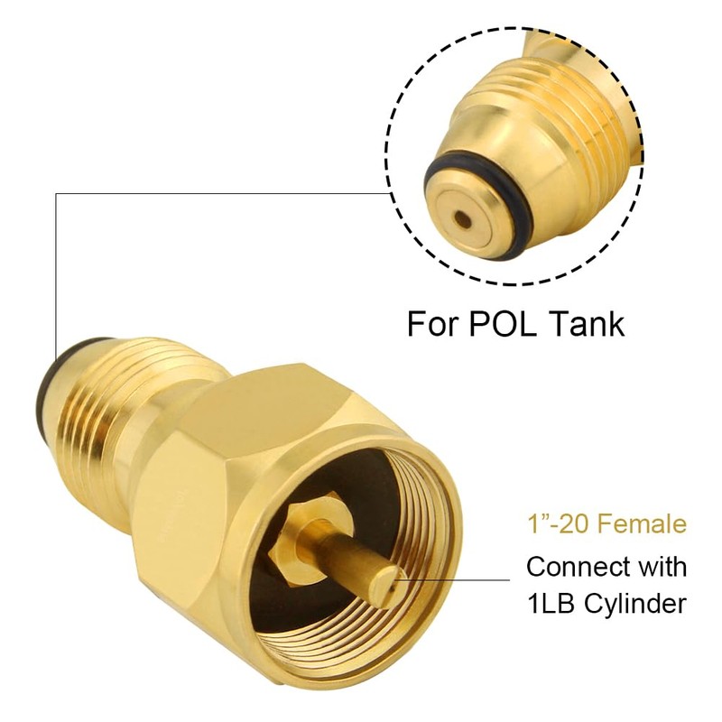 Joywayus Adaptador de recambio universal de latón macizo para tanque