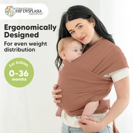 KeaBabies Baby Wrap Carrier - All in 1 Original Baby Carrier Newborn to Toddler Sling, Easy to Wear, Hands Free Bonding, Lightweight, Breathable Infant Wraps (Terracotta)