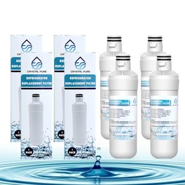 Crystal Pure Water Filter for LG LT1000P ADQ747935 ADQ74793501 MDJ64844601 Refrigerator Replacement Fridge Water Filter 4-Pack