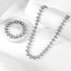 Xikui Rhinestone Cross-style Cuban Chain, Silver-plated Gold-plated Bling Necklace, 13MM